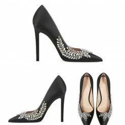 LORETA Blushing Gemstone Heels (Black)