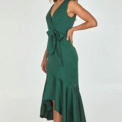 LORETA Clothing Midi Date Night Dress (Emerald)