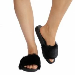 LORETA Aly: Faux Fur Slides 24HR OVERNIGHT COLLECTION