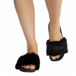 LORETA Aly: Faux Fur Slides 24HR OVERNIGHT COLLECTION