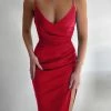 LORETA Artic Red Midi Dress Clothing 2 LORETA Artic Red Midi Dress Clothing