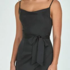 LORETA Clothing Whisper Silky Dress (Black)