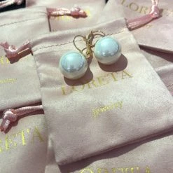 LORETA Simple Gold Pearl Earrings