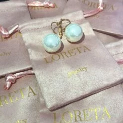 LORETA Simple Gold Pearl Earrings