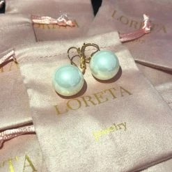 LORETA Simple Gold Pearl Earrings